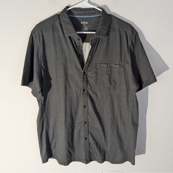 KUHL 100% Organic Cotton Button Down Short Sleeve Shirt Men's Size Large - Picture 1 of 7